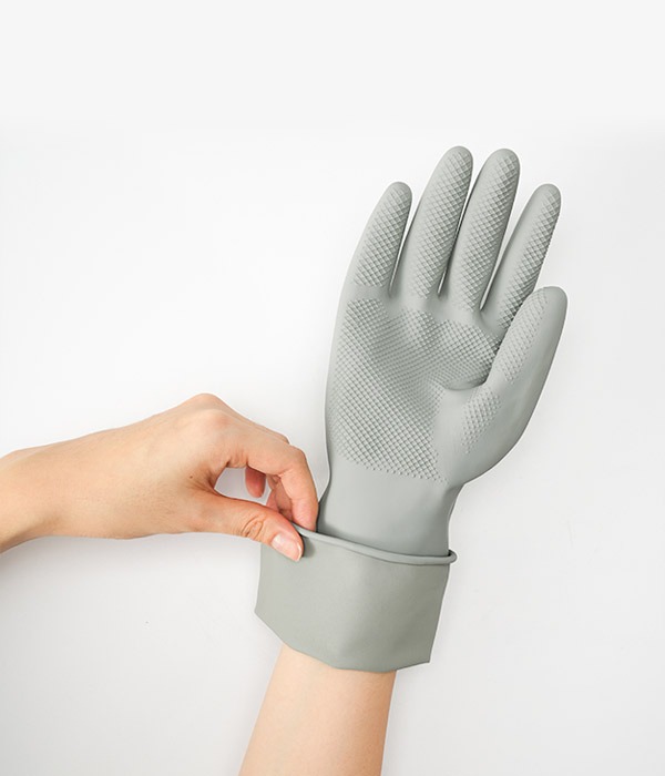 Rubber Gloves, Easy Off Cream Coated Rubber Gloves