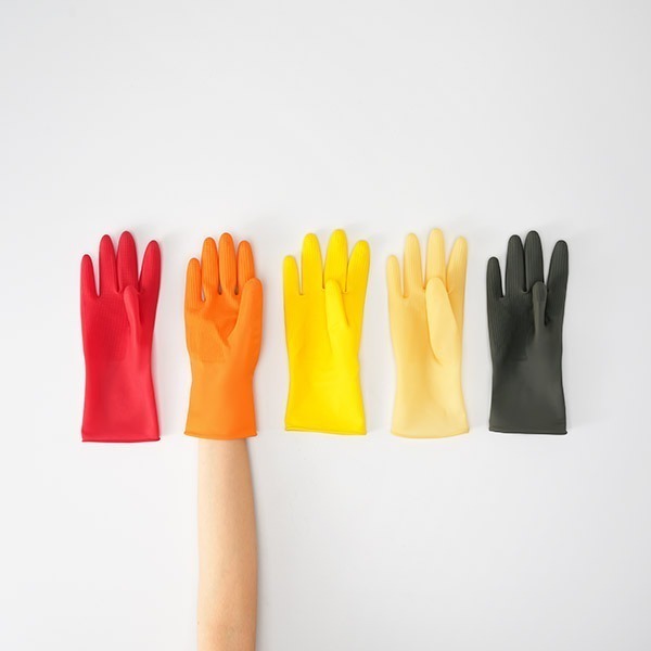 Short Sleeves Colored Rubber Gloves